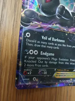 Umbreon EX 55/124 Fates Collide Pokemon Card - Poor Condition - Image 2