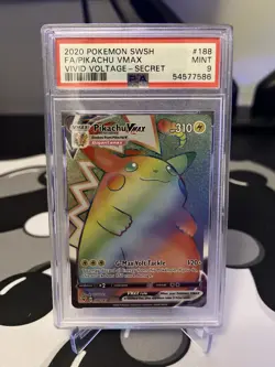 Pikachu VMAX 2020 SWSH Vivid Voltage Secret Rare Full Art Holo 188/185 PSA 9 - Image 1