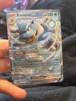 Pokemon Card Blastoise EX 009/165 MEW EN Scarlet & Violet 151 Double Rare NM - Image 1