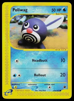 Pokemon Card - Poliwag Expedition Base Set 125/165 Common - Image 1