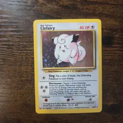 Pokemon TCG Clefairy Holo Rare Card 5/102 Unlimited Base Set - Image 1