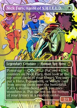 Nick Fury, Agent of S.H.I.E.L.D. Foil Borderless Marvel Super Heroes NM MTG - Image 1