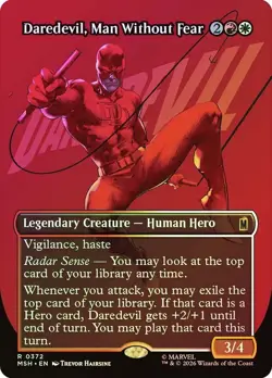Daredevil, Man Without Fear Foil Borderless Marvel Super Heroes NM MTG - Image 1