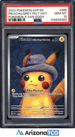 Pokemon 2023 Pikachu With Grey Felt Hat 085 Van Gogh Museum GEM MINT PSA 10 - Image 1