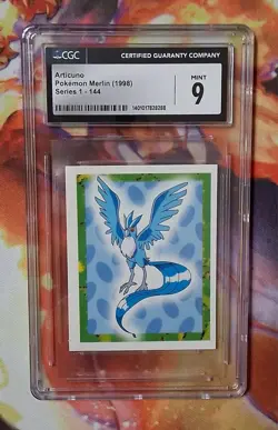 Pokemon Articuno #144 Merlin Sticker Series 1 Topps - CGC Mint 9 - Image 1