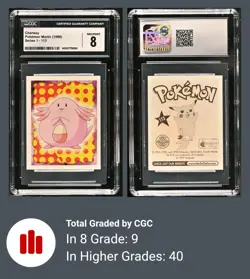 1998 Pokemon Merlin Series 1 #113 Chansey CGC 8 NM-MT - Image 3