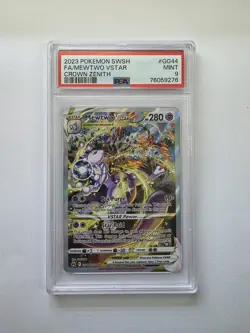 Pokemon 2023 Mewtwo VSTAR GG44/GG70 Full Art Crown Zenith PSA 9 - Image 1