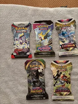 Pokemon TCG Booster Pack assorted sleeves lot of 5 - Image 1