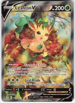 Pokemon Leafeon V 167/203 Ultra Rare Evolving Skies Pokemon Near Mint - Image 1
