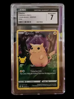 Pikachu 2021 Pokemon Celebrations Holo 005/025 CGC NM 7 - Image 1