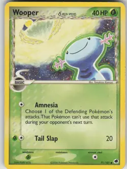 Pokemon TCG Wooper (Delta Species) Common Dragon Frontiers 71/101 - Image 1
