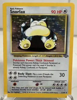 Pokemon TCG Snorlax 1999 Jungle Holo Rare #11/64 WOTC - Image 1