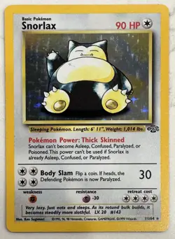 Pokemon TCG Snorlax 1999 Jungle Holo Rare #11/64 WOTC - Image 2