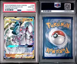 2019 Pokemon Sun & Moon Cosmic Eclipse #156 Arceus, Dialga, Palkia GX PSA 10 - Image 3
