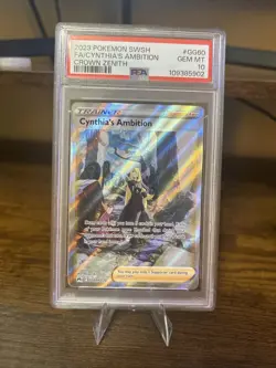 2023 Pokemon SWSH Crown Zenith Full Art Cynthia's Ambition #GG60 PSA 10 Gem Mint - Image 1