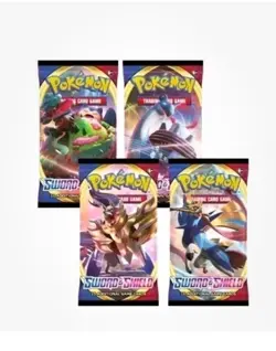 Pokemon TCG Sword and Shield Base Set Booster Pack Art Set Lot Of 4 Packs New - Image 1