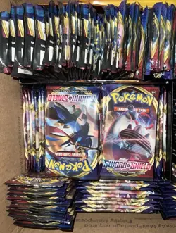Pokemon TCG Sword and Shield Base Set Booster Pack Art Set Lot Of 4 Packs New - Image 2