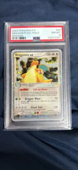 PSA 8 NM-MT DRAGONITE EX 90/97 EX DRAGON HOLO POKEMON 2003 W/ 2 Swirls - Image 2
