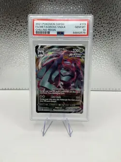 POKEMON 2021 Chilling Reign Full Art METAGROSS Vmax #113 PSA 10 Gem Mint - Image 1