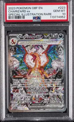2023 POKEMON OBF EN-OBSIDIAN FLAMES #223 CHARIZARD EX PSA 10 - Image 1