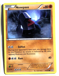 Nosepass 78/160 XY Primal Clash Pokemon Regular Common LIGHTLY PLAYED LP - Image 1