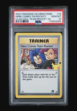 2021 Pokemon Celebrations Here Comes Team Rocket! Classic Collection #15 PSA 10 - Image 1