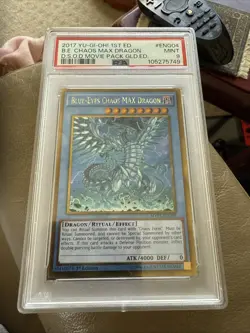 PSA 9 Yugioh 2017 Blue-Eyes Chaos Max Dragon MVP1-ENG04 Gold Rare 1st Edition - Image 1