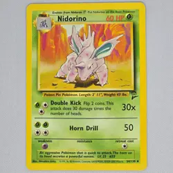 Nidorino 54/130 Base Set 2 Uncommon Vintage Pokemon Card WOTC TCG English NM - Image 1