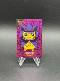 Poncho Pikachu Gengar Pink Holo Pokemon Card Database Team Rocket Peru - Image 1