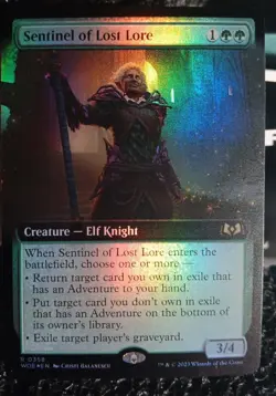 MTG Sentinel of Lost Lore 358 Foil Borderless Wilds Of Eldraine MTG Card - Image 1