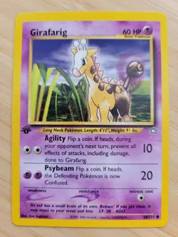 Pokemon TCG Girafarig Neo Genesis 58 Regular 1st Edition Common - Image 1