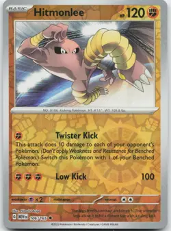 Hitmonlee 106/165 Uncommon 151 Pokemon Reverse Holo NM - Image 1