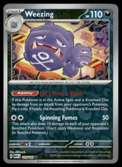 Weezing 151 110/165 Rare Reverse Holo Pokemon Near Mint - Image 1