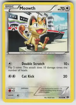 Meowth 80/99 Common Next Destinies Pokemon Lightly Played - Image 1