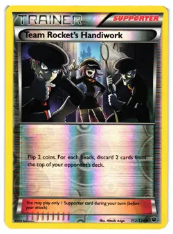 Pokemon TCG Team Rocket's Handiwork 112/124 Fates Collide Reverse Holo MP - Image 1