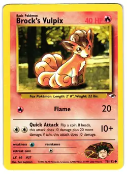 Pokemon TCG Brock's Vulpix Common Gym Heroes 73/132 Unlimited LP - Image 1