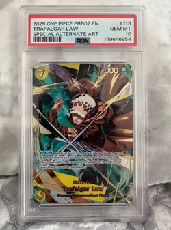 Trafalgar Law OP10-119 Special Alternate Art One Piece PSA 10 SP PRB02 - Image 1