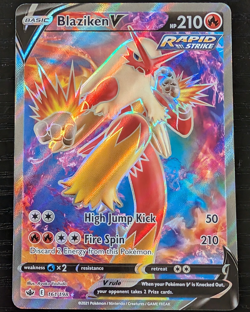 Pokemon TCG Blaziken V 161/198 Chilling Reign Full Art Rapid Strike Holo - Image 1