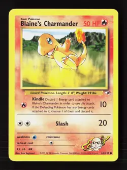 Blaine's Charmander 61/132 Common Gym Heroes Pokemon Unlimited Near Mint - Image 1