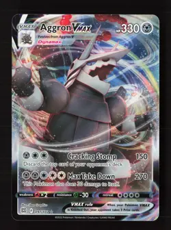 Aggron VMAX 097/172 Holo VMAX Rare Brilliant Stars Pokemon Near Mint - Image 1