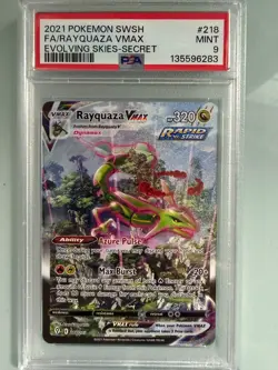 2021 POKEMON SWORD & SHIELD EVOLVING SKIES SECRET FULL ART/RAYQUAZA VMAX PSA 9 - Image 1
