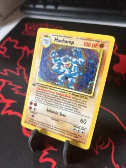 Base Set 1st Edition Machamp 8/102 Holo LP Pokemon TCG - Image 2