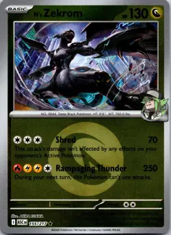 N's Zekrom (Poke Ball) 155/217 Holo Rare Ascended Heroes Pokemon Reverse Holo NM - Image 1