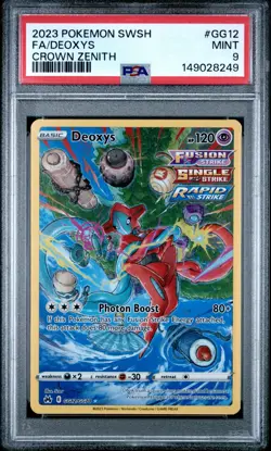 PSA 9 Pokemon Crown Zenith Deoxys GG12 Gallarian Galary Ultra Rare - Image 1