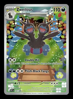 Zweilous 147/086 SV: White Flare Holofoil Illustration Rare Pokemon TCG - Image 1