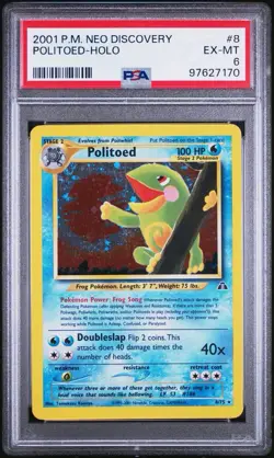 2001 POKEMON NEO DISCOVERYPOLITOED-HOLO 8 PSA 6 - Image 1