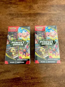 Pokemon Mega Evolution—Perfect Order Booster Bundle Box Lot of 2, 6 Packs Each - Image 1