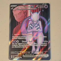 Pokemon Team Rocket's Mewtwo ex SV10 Destined Rivals UR Holo Full Art EN 213/182 - Image 1