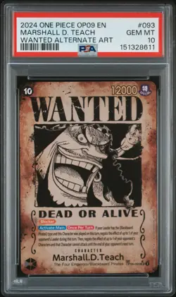 2024 ONE PIECE OP09-EMPERORS IN THE NEW WORLD #093 MARSHALL D. TEACH PSA 10 - Image 1