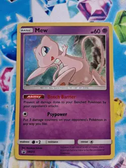 Mew SM215 Holo Black Star Promo Card Sun Moon Pokemon TCG - Image 1